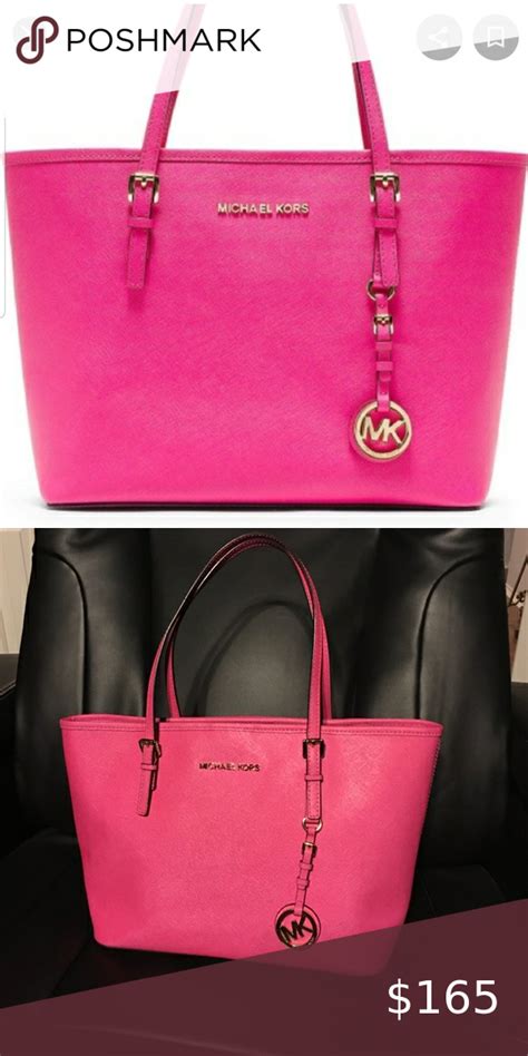 michael kors jet set tote hot pink